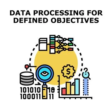 Data processing and analysis for business objectives Stock Illustration