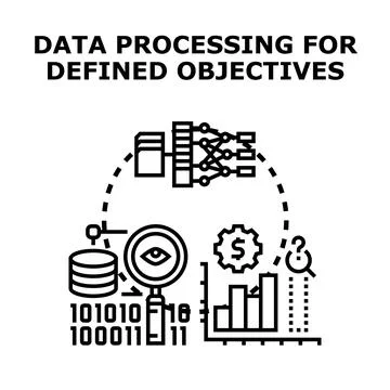 Data processing and analysis for business objectives Stock Illustration