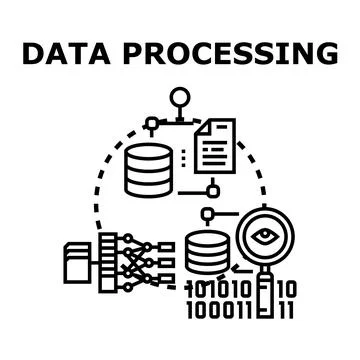 Data processing and analysis concept illustration Illustrazione stock