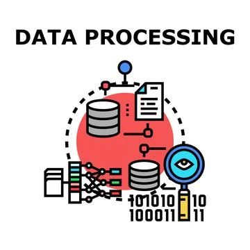 Data processing and analysis concept illustration Illustrazione stock