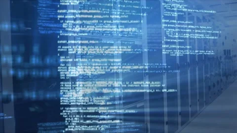 Data processing and binary coding on a blue background Stock Footage 325704043