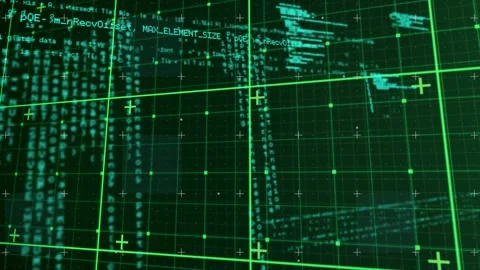 Data processing and binary coding over a grid Stock Footage 327592672