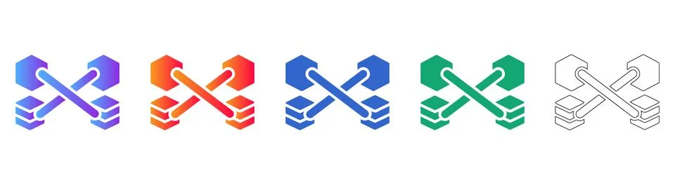 Data Processing and Connection Icons Illustrazione stock