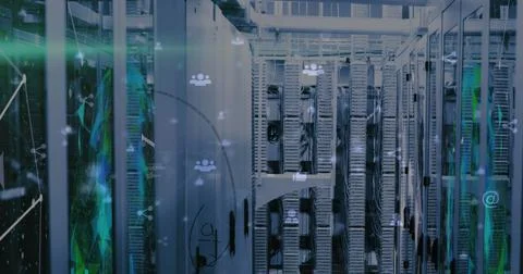 The data processing and digital interface concept is that computer servers Illustrazione stock