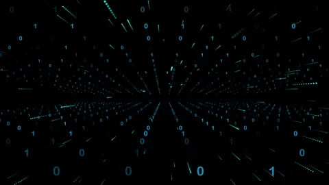 Data processing and light trails on black background Stock Footage 345117000
