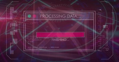 Data processing and loading bar on digital interface, futuristic technology Stock Photos