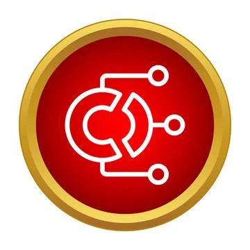 Data processing and networking analysis diagram icon Illustrazione stock