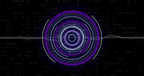 Data processing and purple data loading icon on black background Stock Footage 329707757
