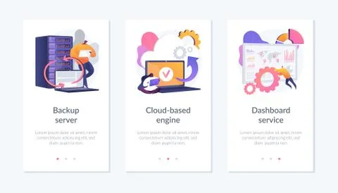 Data processing and recovery webpage template. Stockillustratie