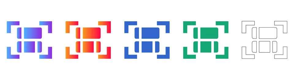 Data Processing and Selection Icons イラスト素材