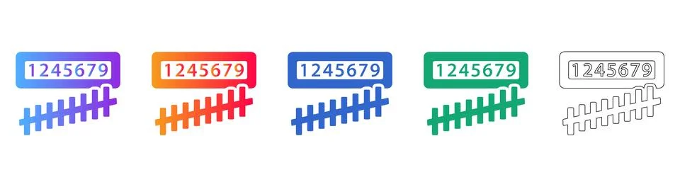 Data Processing and Sequence Numbering Icons Illustrazione stock