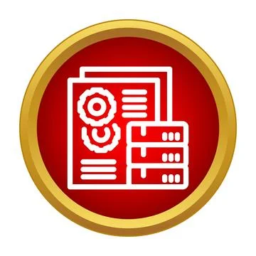 Data processing and server administration icon 库存插图