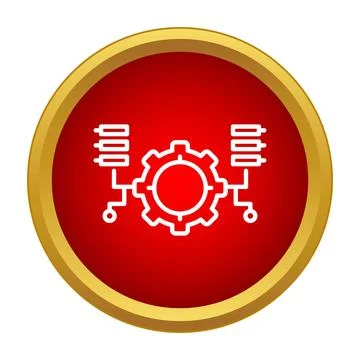 Data processing and server automation system icon Illustrazione stock