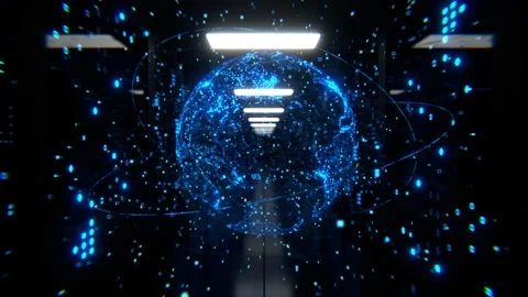 Data processing and storage center. Server room. Supercomputer. Technology. Stock Footage 234516181