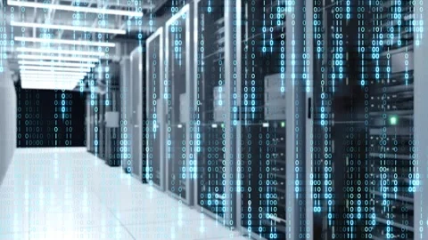 Data processing and storage center. Server room. Supercomputer. Stock Footage 247912720