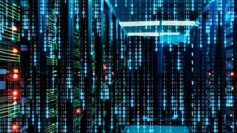 Data processing and storage center. Server room. Supercomputer. Stock Footage 247912726