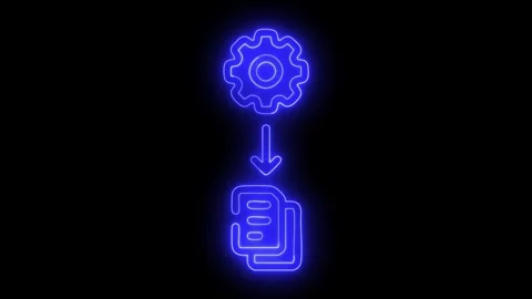 Data processing and storage neon light video Stock Footage 321752250