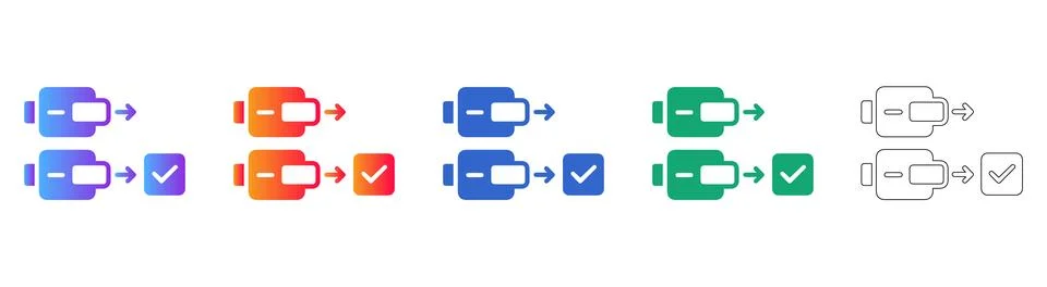 Data Processing and Validation Icons Illustrazione stock