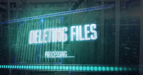Data processing animation with digital code and futuristic interface elements Stock Footage 303527748