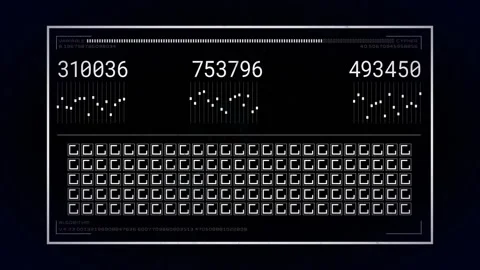 Data processing animation with numbers and binary code over dark background Video stock 310821292