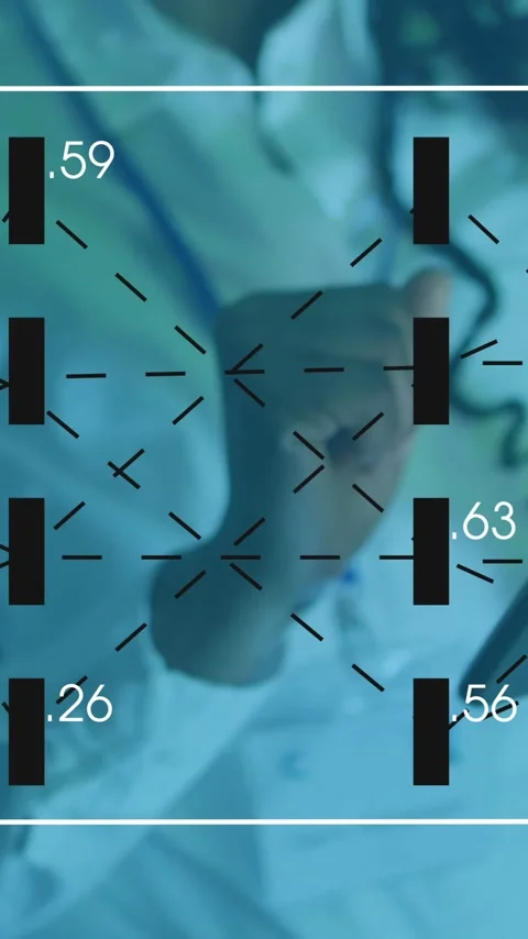 Data processing animation over person using tablet with input-output values Stock Footage 319810884