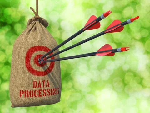 Data Processing - Arrows Hit in Red Target Stock Illustration