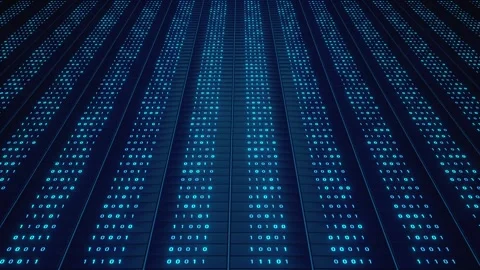 Data processing, binary code, supercomputer, big data, datacenter, encryption Stock Footage 322616399
