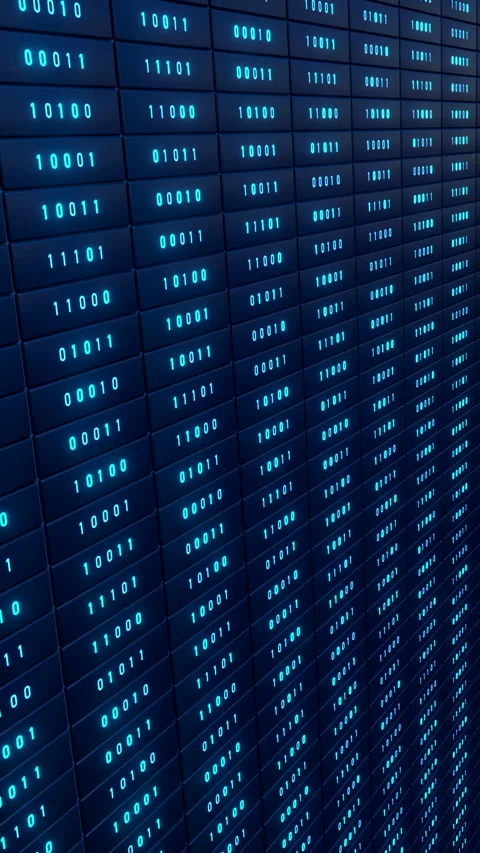 Data processing, binary code, supercomputer, big data, datacenter, encryption Video stock 323441912