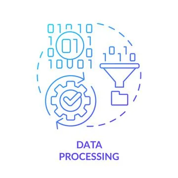 Data processing blue gradient concept icon Stockillustratie