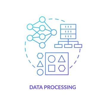 Data processing blue gradient concept icon Stock Illustration