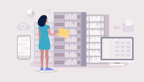 Data processing center Stock Illustration