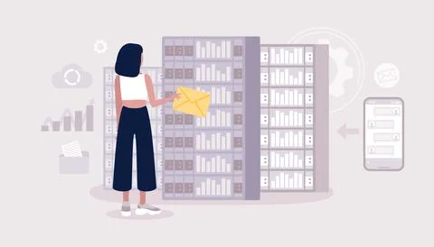 Data processing center Stock Illustration