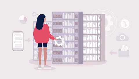 Data processing center Stock Illustration