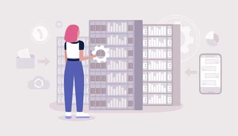 Data processing center Stock Illustration