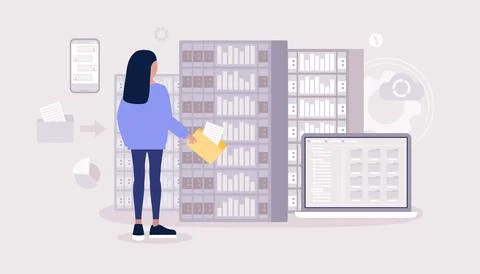 Data processing center Stock Illustration