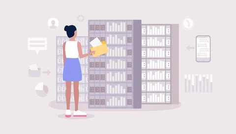Data processing center Stock Illustration