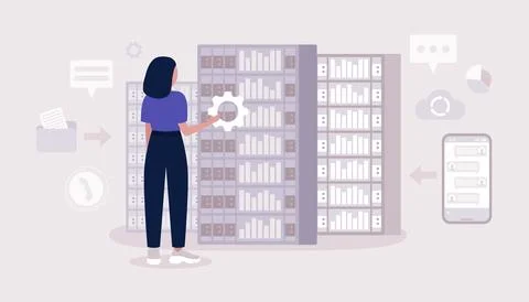 Data processing center Stock Illustration