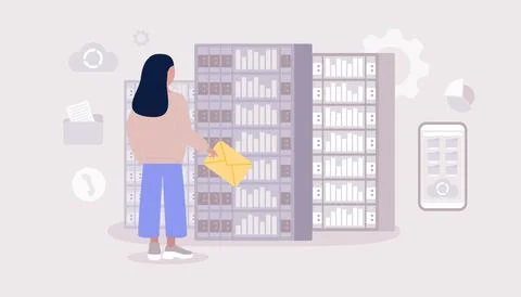 Data processing center Stock Illustration
