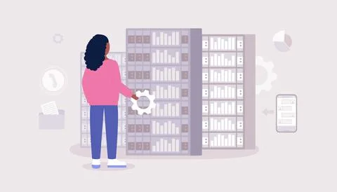 Data processing center Stock Illustration