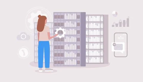 Data processing center Stock Illustration