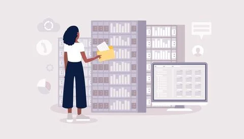 Data processing center Stock Illustration