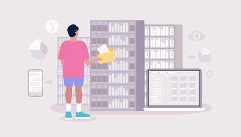 Data processing center Stock Illustration
