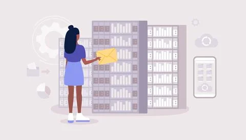 Data processing center Stock Illustration
