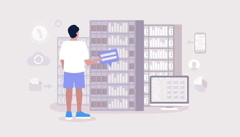 Data processing center Stock Illustration