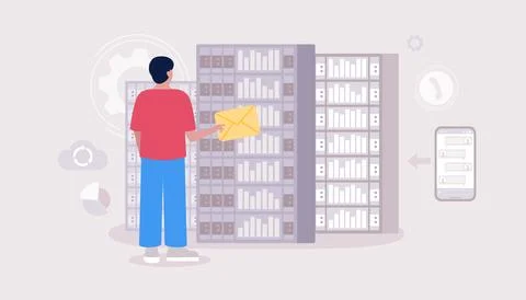 Data processing center Stock Illustration