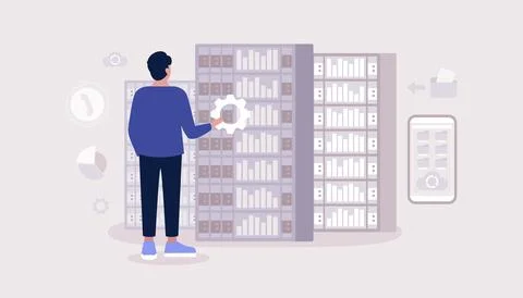 Data processing center Stock Illustration