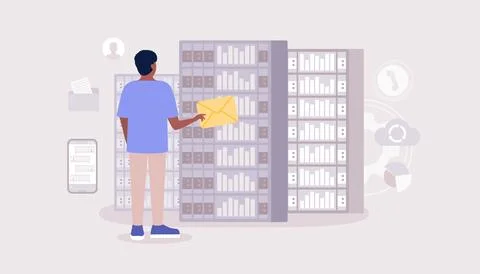 Data processing center Stock Illustration