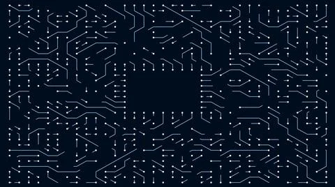 Data processing in circuit board abstract server. Technology Background CPU Illustrazione stock