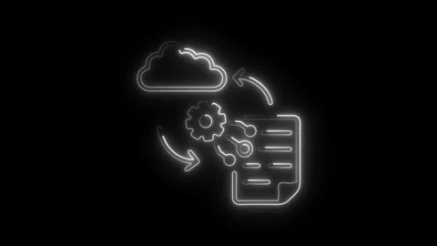 Data processing in the cloud with gears and document management system neon.. Stock Footage 308191124