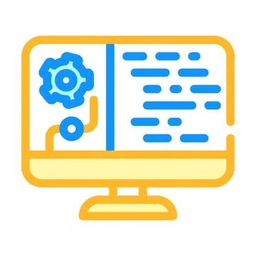 Data processing color icon vector illustration Stock Illustration